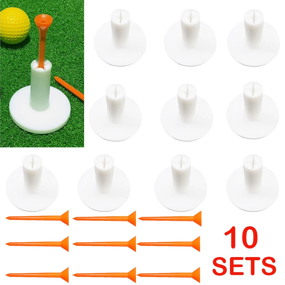 Set of 10 Rubber Golf Tees for Driving Practice Mat 1.5’’