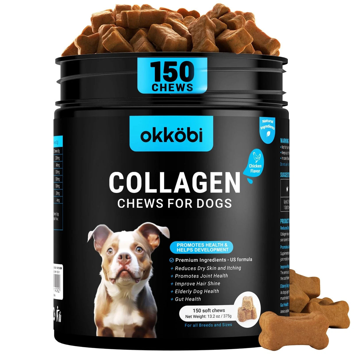 150 Chews Collagen Supplement for Dogs - Joint, Skin & Coat Support