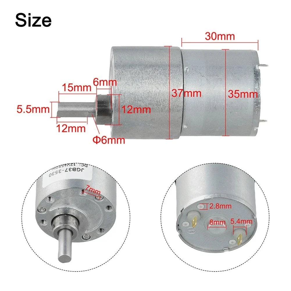 DC Gear Motor JGB373530 12V 107RPM for Automotive Parts (2010–2023)