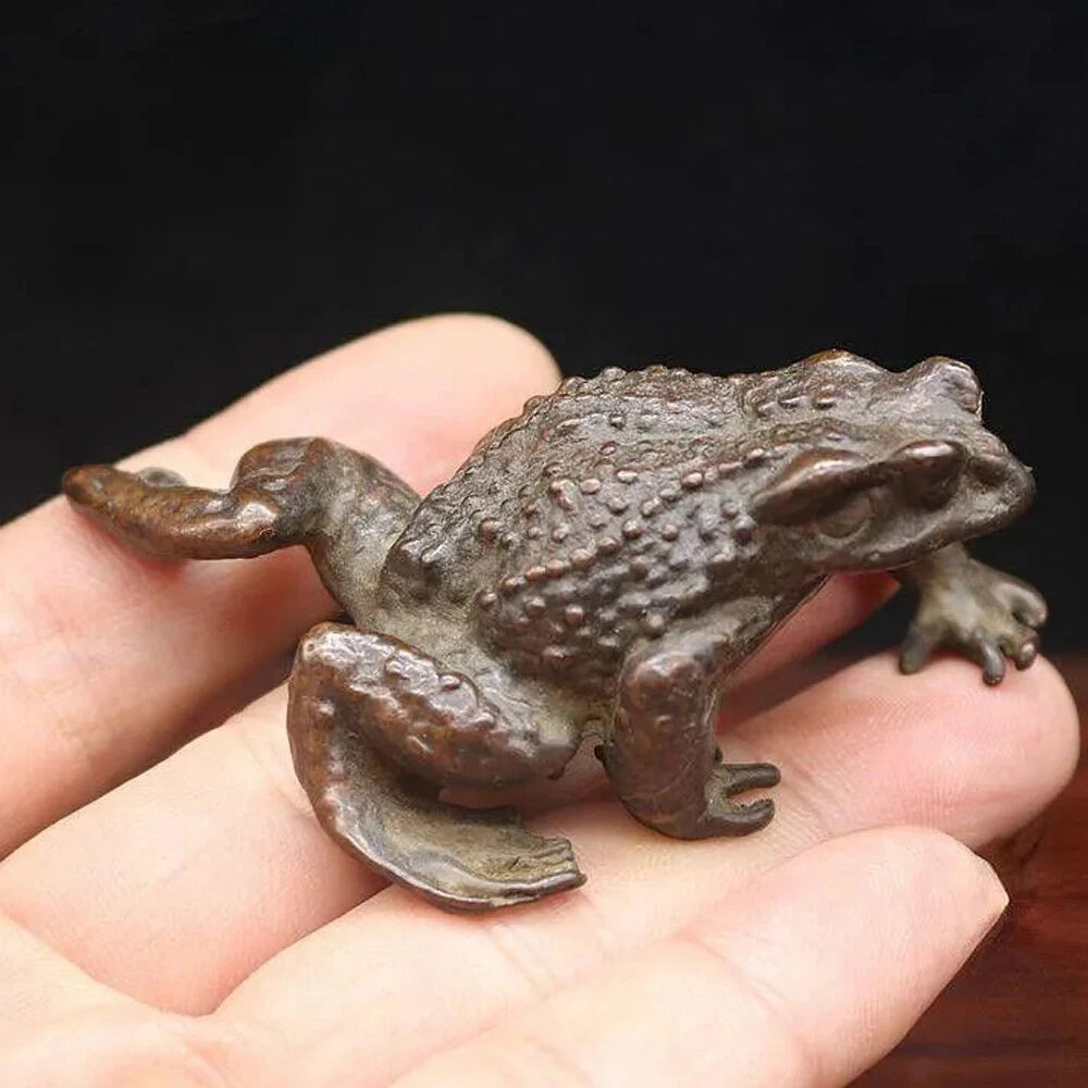 Antique Bronze Toad Tea Pet for Home Decor (1PC)
