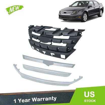 Set of 4 Front Grille with Chrome Trim for Ford Fusion (2010–2012)
