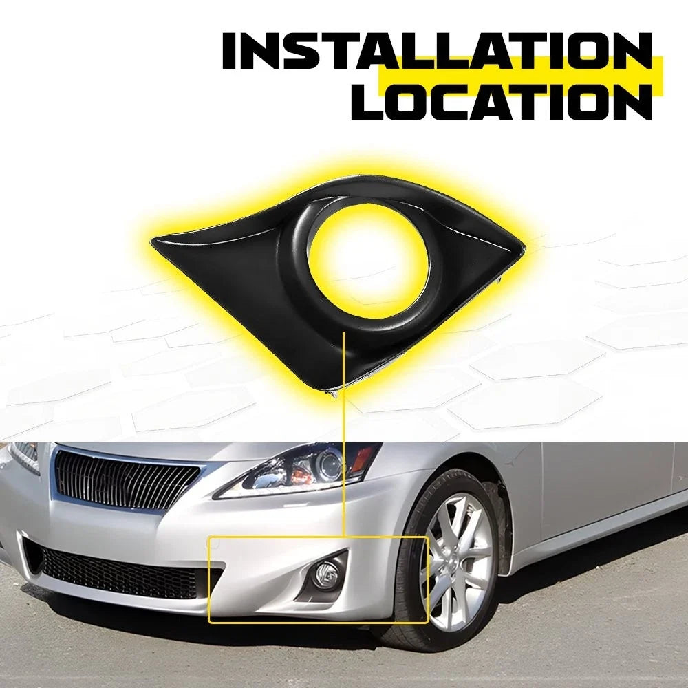 2X Front Fog Light Lamp Black Cover Bezel for Lexus IS250 IS350 (2011–2013)