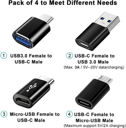 8-Pack USB 3.0 Type C Female to USB Male Adapter OTG Micro USB Converter