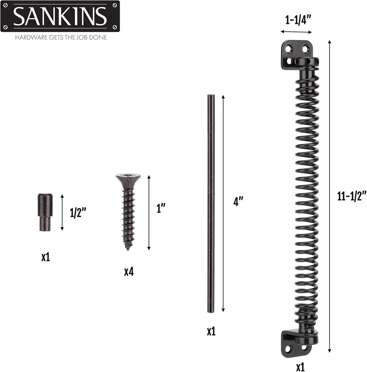 11-1/2" Heavy Duty Self Closing Gate Spring for Outdoor Doors