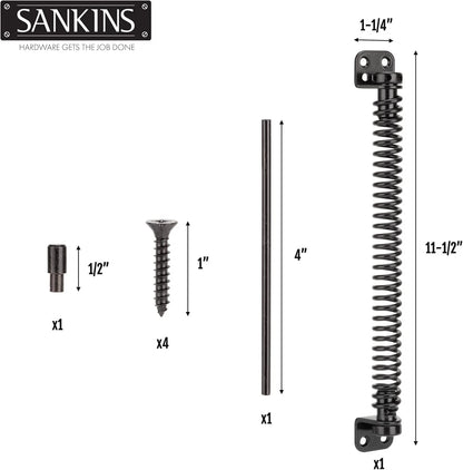 11-1/2" Heavy Duty Self Closing Gate Spring for Outdoor Doors
