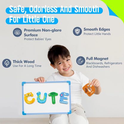 26 Magnetic Wooden Letters for Kids - Colorful Animal Alphabet ABC