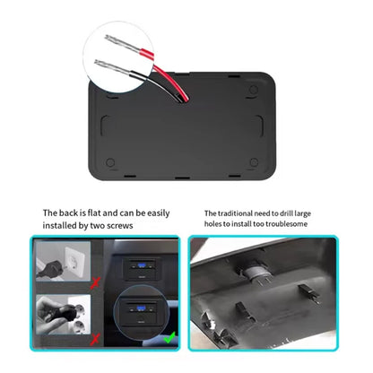 2X Dual USB PD + QC3.0 Car Fast Charger Socket Power Outlet Panel 12-24V