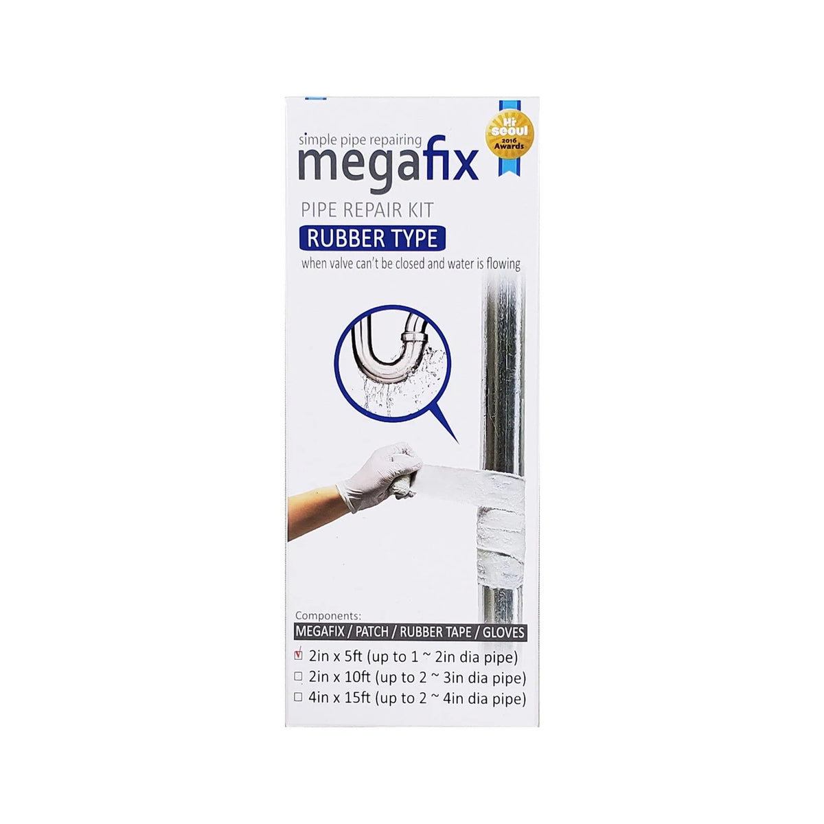 2in x 5ft Fiberglass Pipe Repair Kit for Water Leaks