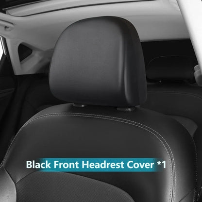 Set of 2 Elastic PU Leather Headrest Covers for Car (Full Protection)