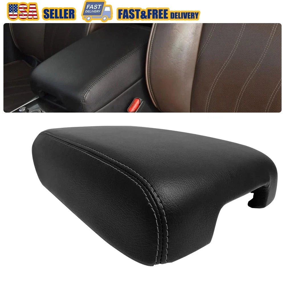 Console Lid Armrest Cover for Infiniti QX60 (2014–2020) Microfiber Leather Black
