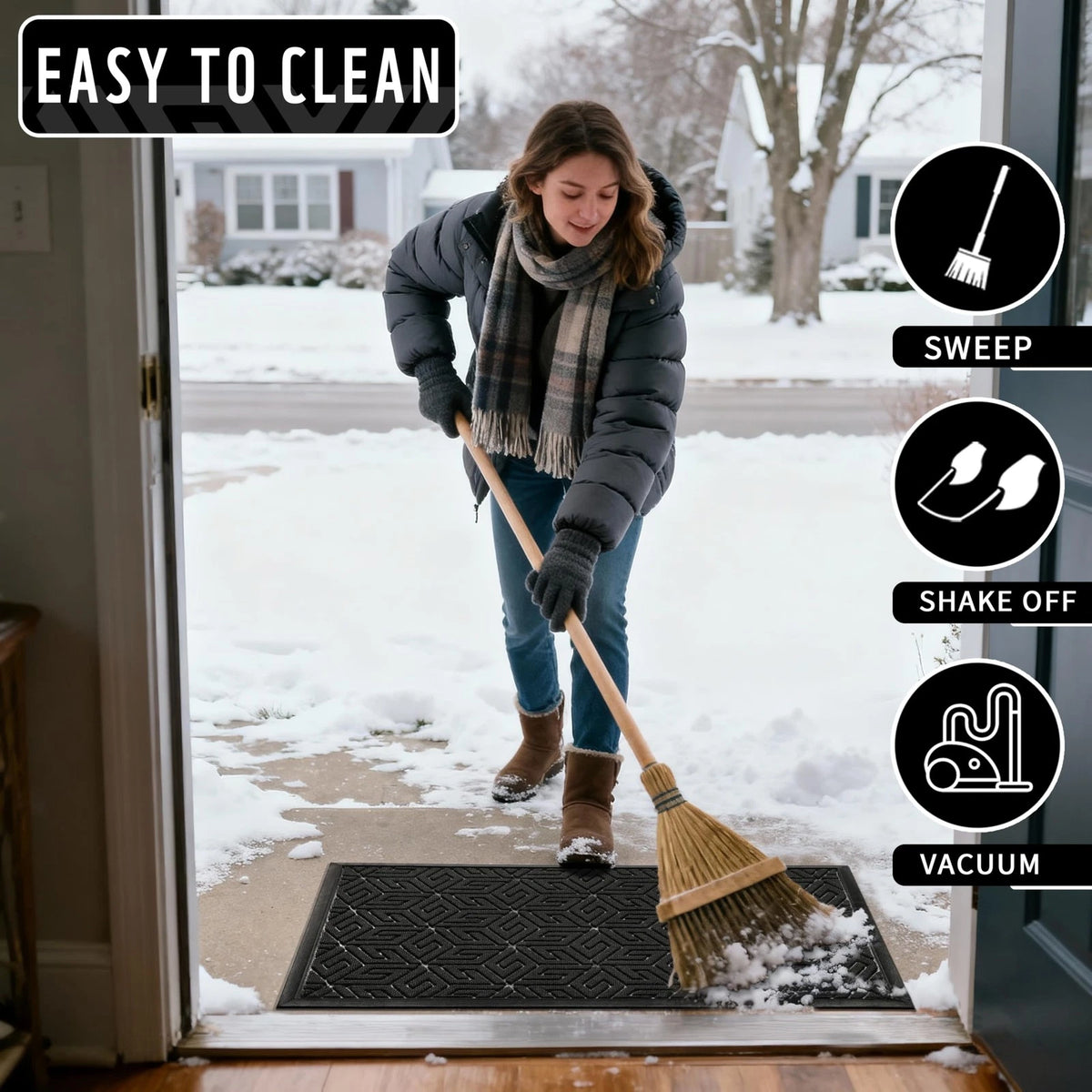 Doormat Outdoor Entrance Mat for Front Door (29.5x17)