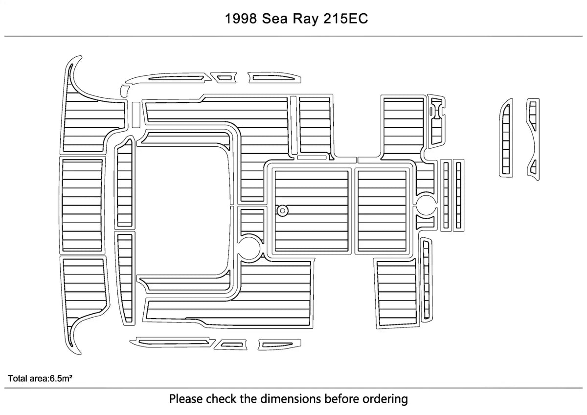 EVA Teak Flooring Pads Mat for Sea Ray 215EC (1998)