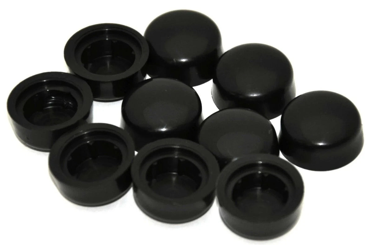 Set of 10 Hex Head Bolt Nut Covers for 3/8" Wrench Black HEXCAP-3, 8-180