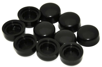 Set of 10 Hex Head Bolt Nut Covers for 3/8" Wrench Black HEXCAP-3, 8-180
