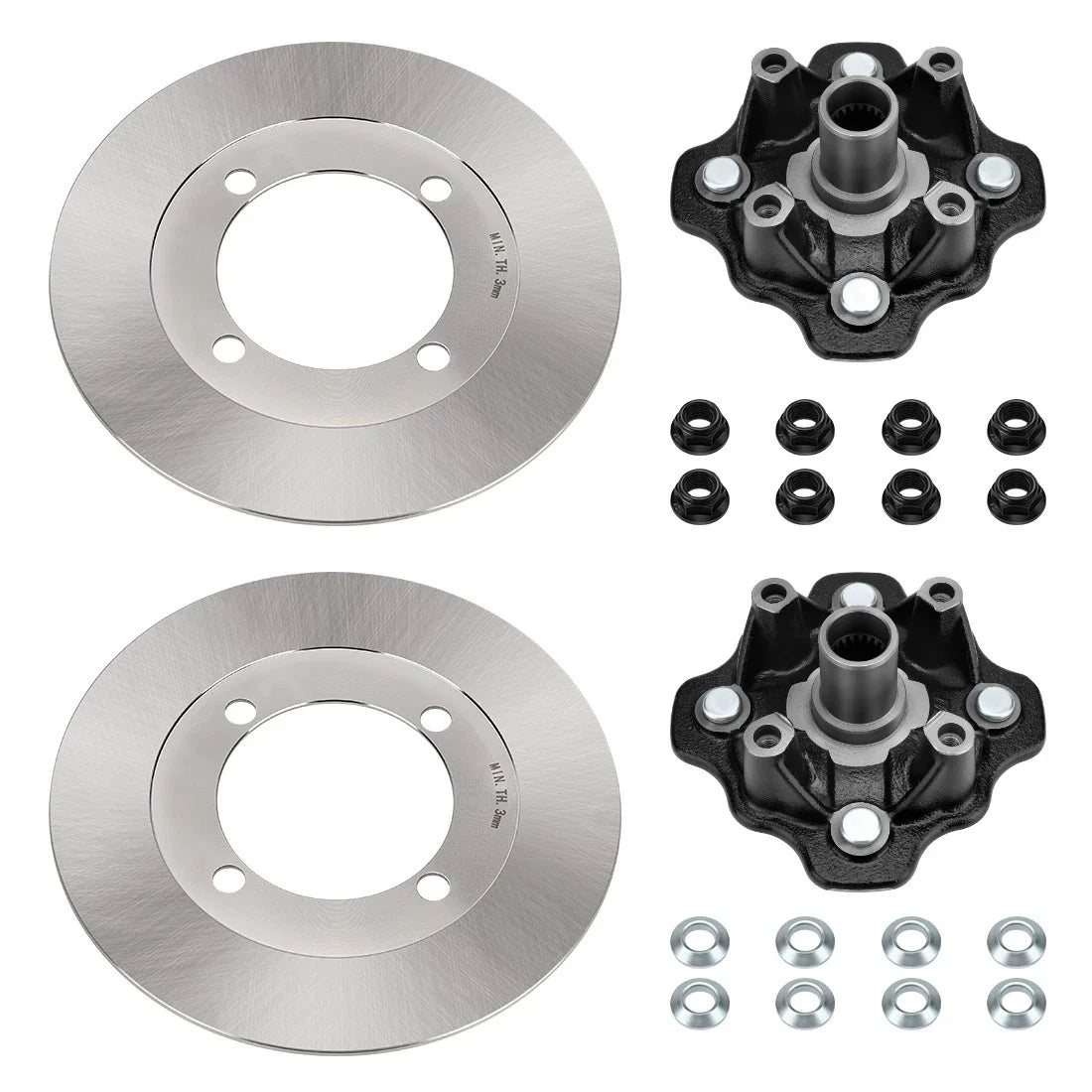 2 Front Wheel Hub & Brake Disc Rotor for Suzuki Vinson 500 (2002–2003)