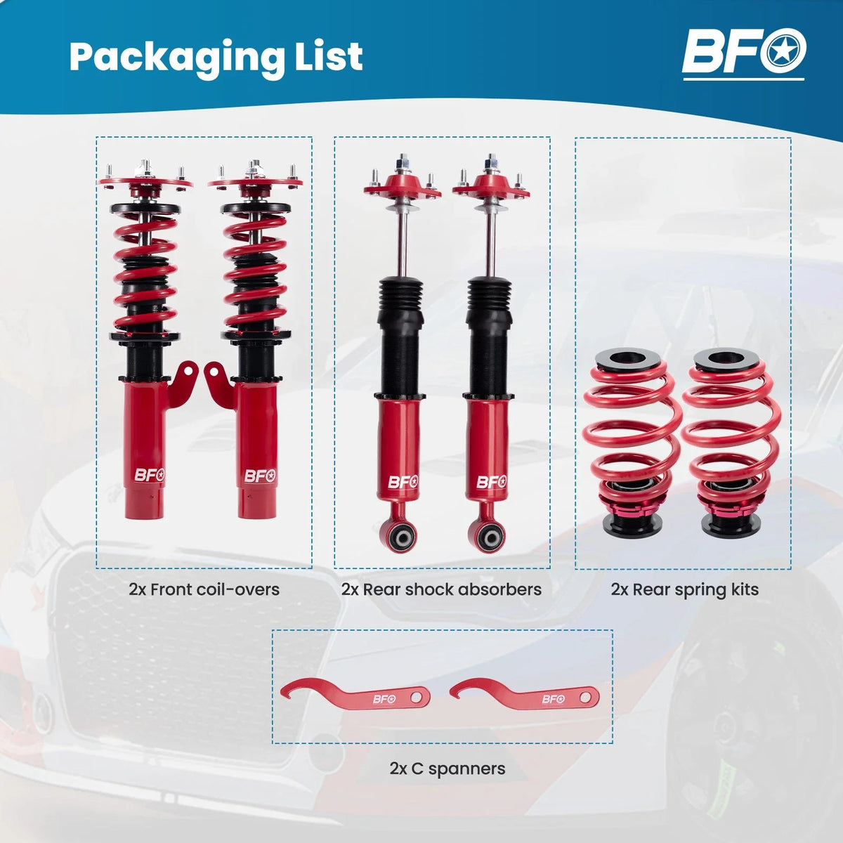 Coilovers Lowering Kit for BMW E46 316i 320i 325i 328i 330i (1998–2005)