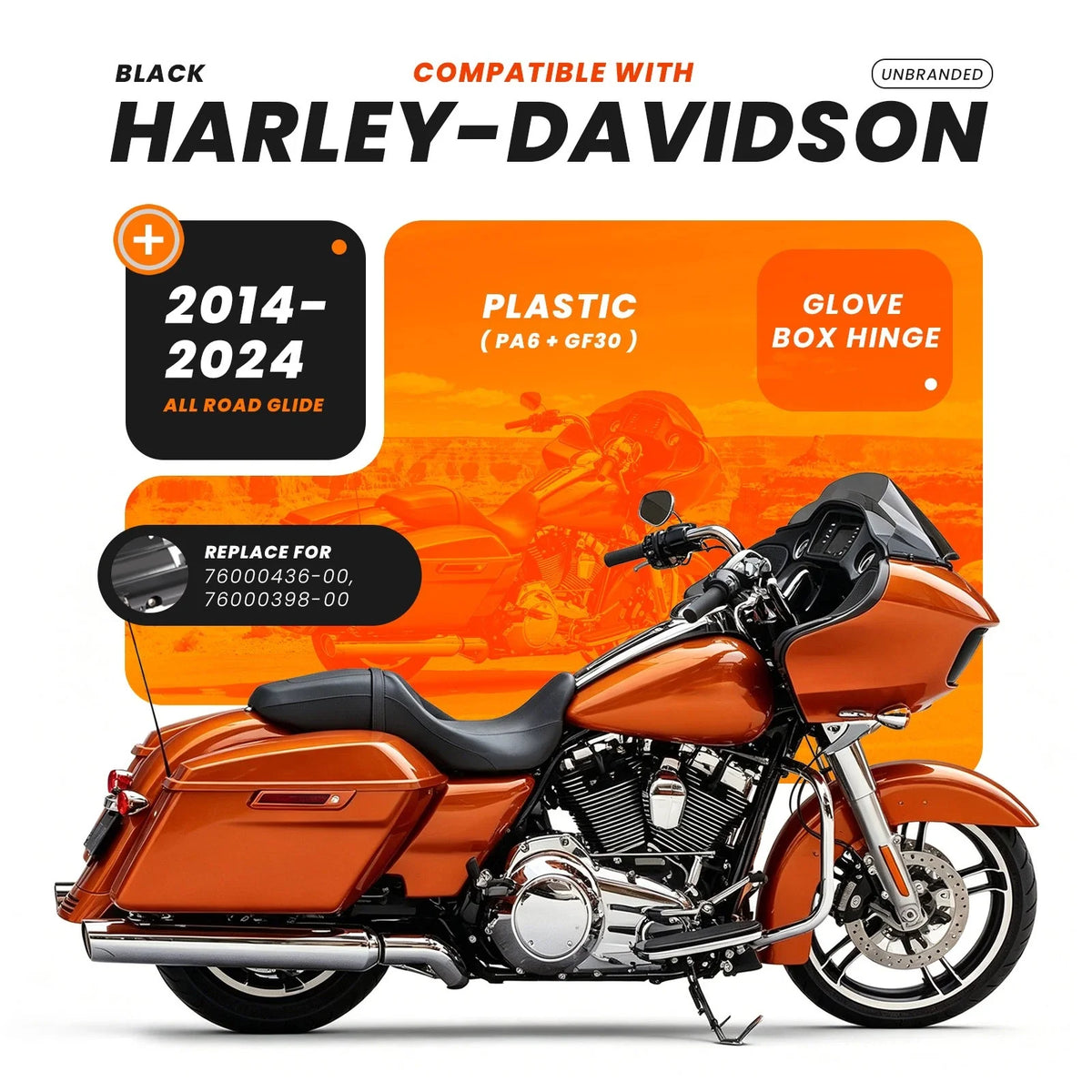 Inner Fairing Glove Box Hinges for Harley Davidson Road Glide FLHT (2014–2024)