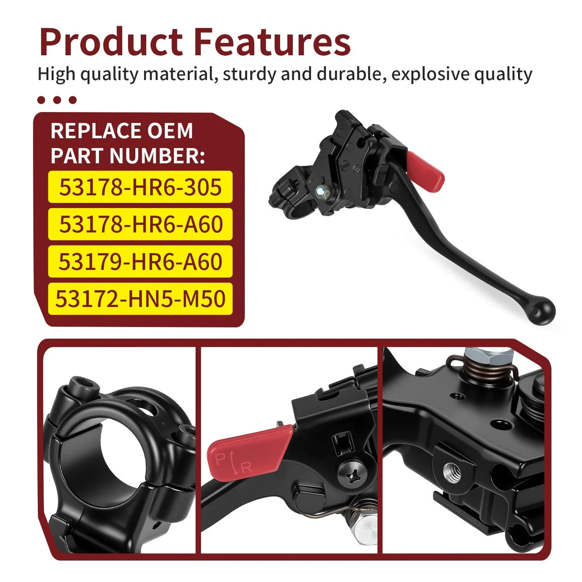 Left Hand Rear Brake Lever Assembly for Honda Recon 250 ES TRX250TE (2016–2024)