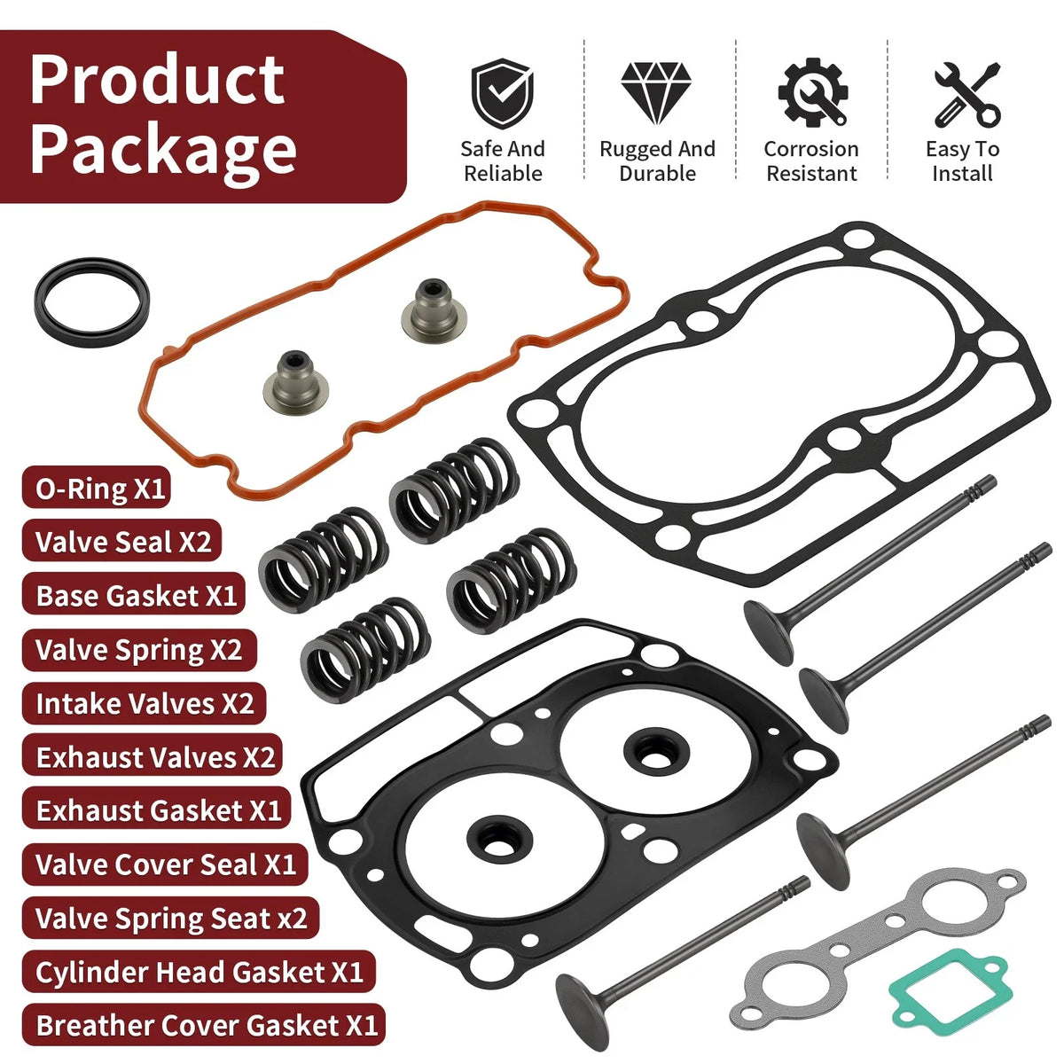 Top End Cylinder Gasket & Valves Kit for Polaris RZR 800 (2008–2014)