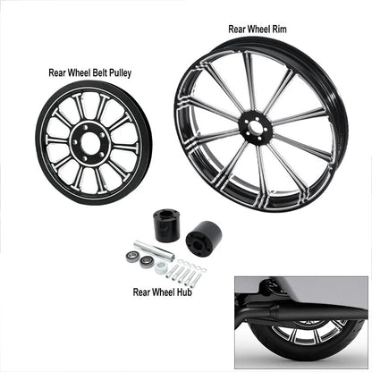 18" Rear Wheel Rim Hub Pulley Sprocket for Harley Street Road Glide (2009–2023)