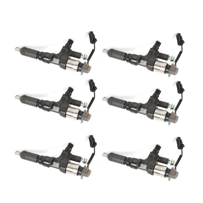 6x Diesel Fuel Injectors for Hino J08E Kobelco SK350-8 (095000-6593, VH23670E0520)