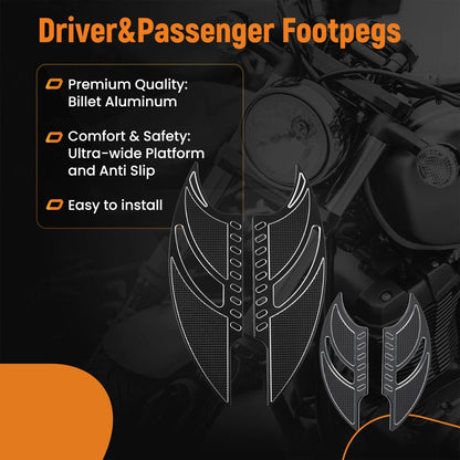 Floorboards Foot Pegs for Harley Softail, Dyna, Road King