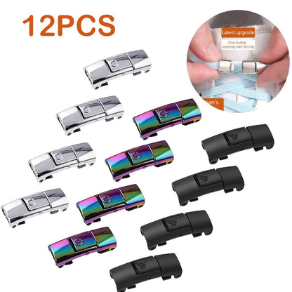 12Pcs No Tie Lock Shoe Laces Clasps for Lazy Shoelace Fix