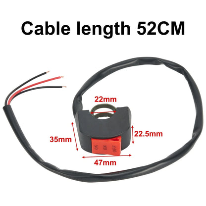 On/Off Handlebar Switch 22mm DC12V/10A for Motorcycles (Universal)