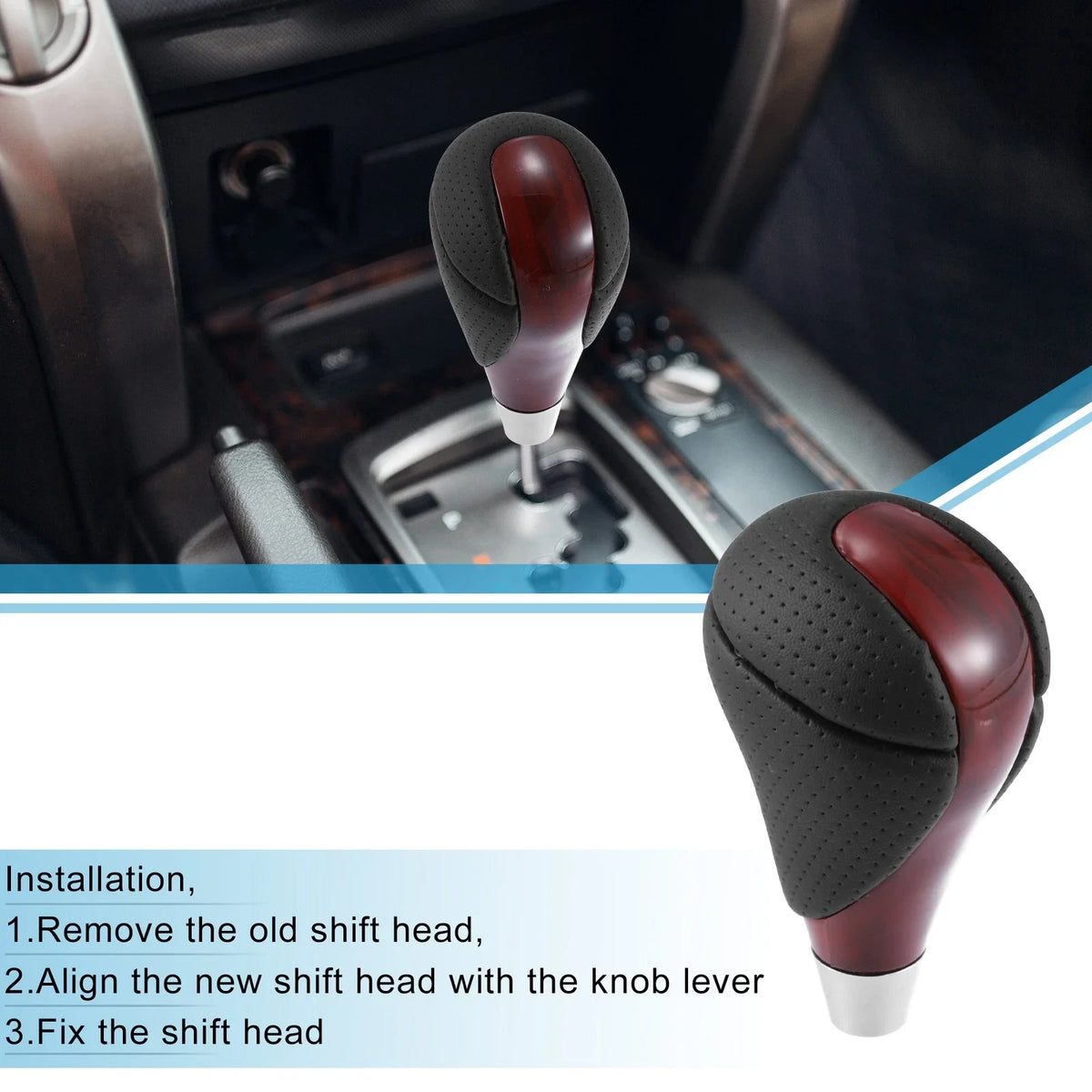Gear Shift Knob for Lexus ES300h ES350 GS300 GS350 (2013–2021) Black Red