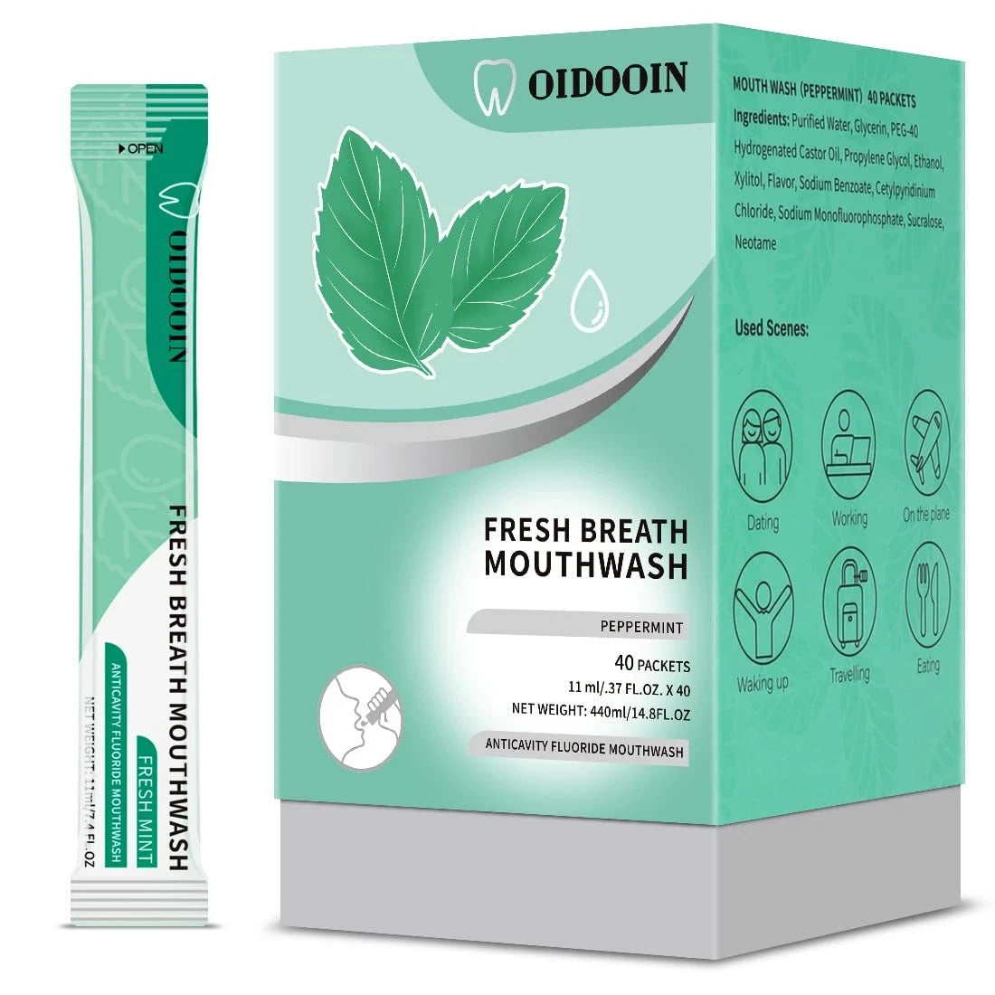 Pack of 40 Travel Size Mouthwash Mini 0.01 Fl Oz