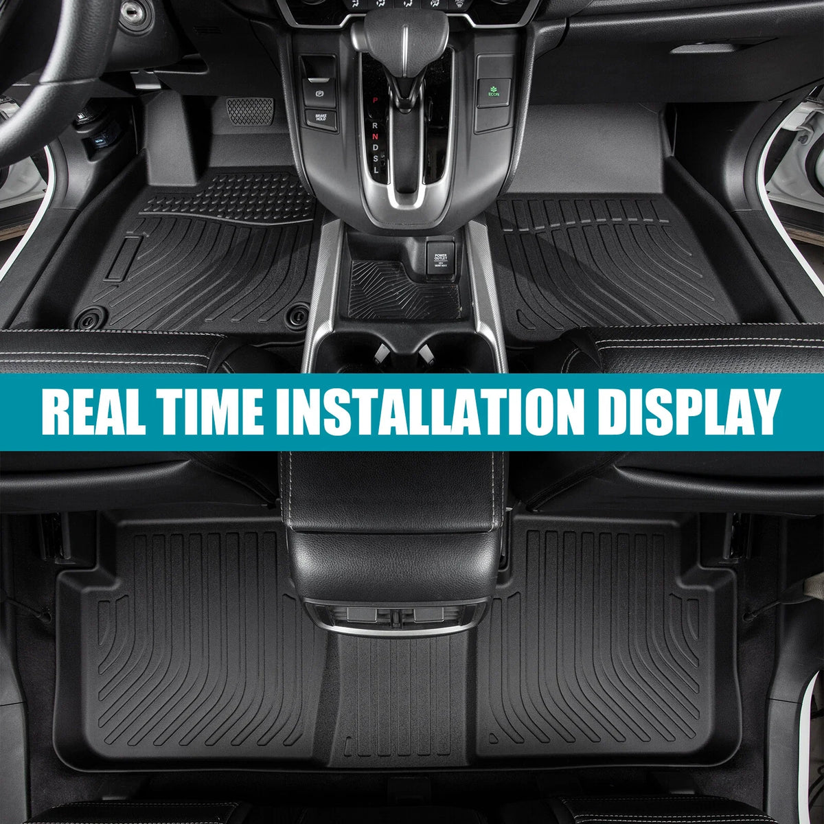Set of 2 TPE Rubber All Weather Floor Mats for Ford Escape (2020–2024)