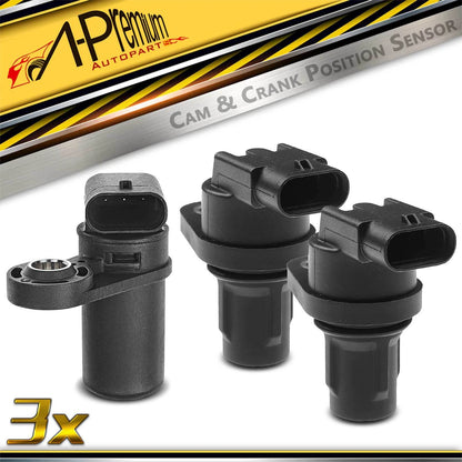 2X Camshaft & Crankshaft Position Sensor for Dodge Chrysler 300 (2005–2010) - 7B0907601A, 05029808AD, 05029808AC