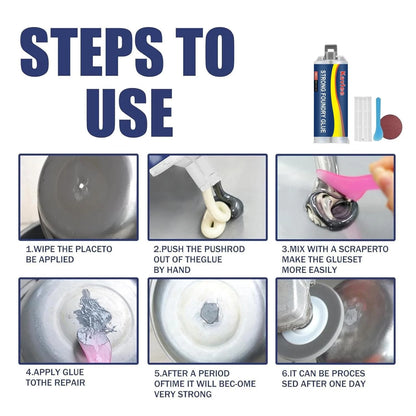 Metal Repair Glue Kit for Iron Steel Tank (High Temp Casting Weld)