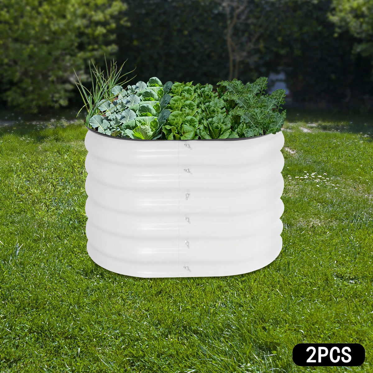 2X Raised Garden Bed Round Planter Box for Outdoor Balcony Gardening