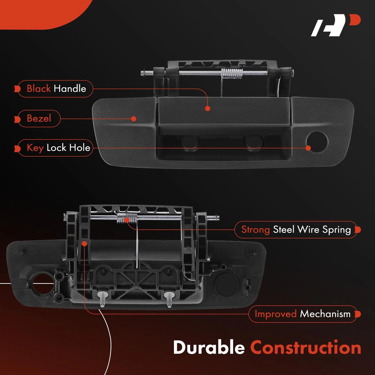 Tailgate Handle for Dodge Ram 1500 2009–2010, Ram 2500, Ram 3500, 68044904AF, 68044904AD, 68044904AB, 83201