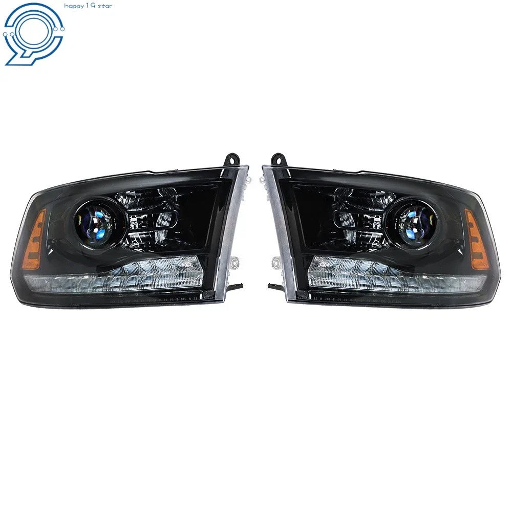 Headlight w/LED DRL for Dodge Ram 1500-3500 (2013–2018) Black Housing Left+Right