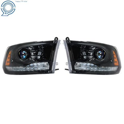 Headlight w/LED DRL for Dodge Ram 1500-3500 (2013–2018) Black Housing Left+Right