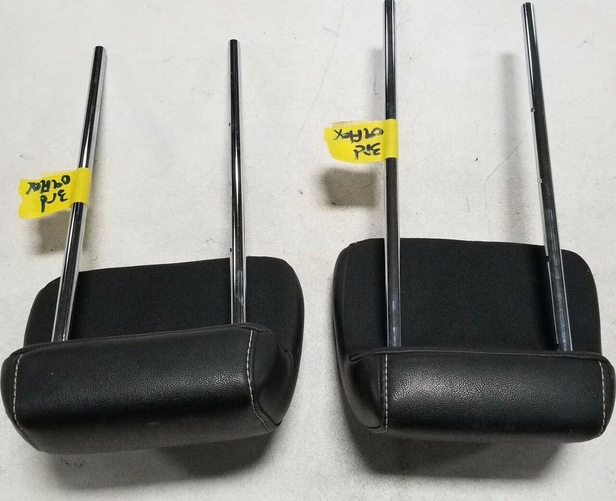 Set of 2 Rear 3rd Row Headrests for Ford Flex (2009–2012) Black Leather