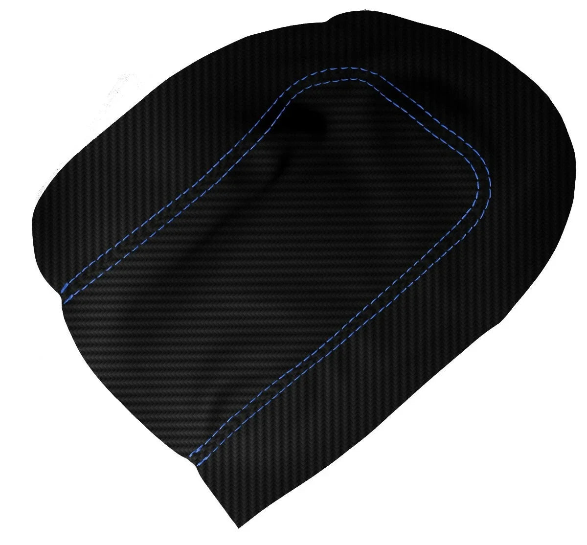 Console Lid Armrest Cover for Toyota Yaris (2008–2011) Carbon Fiber Blue Stitch