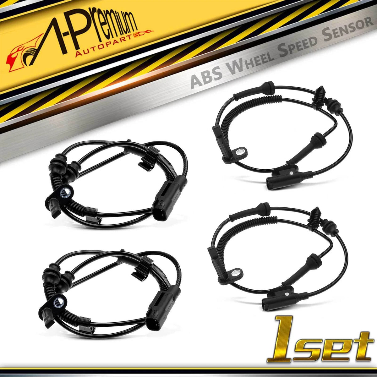 Set of 4 ABS Wheel Speed Sensors for Jeep Cherokee (2014–2020) 68141887AB, 68141887AC, 68141887AA