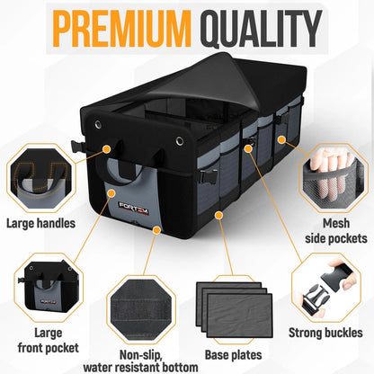 SUV Trunk Organizer MultiCompartment Storage Bag 90L NonSlip Design