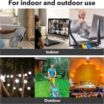8/15FT Outdoor Extension Cord for Outdoor Use (Water & Weather Resistant)