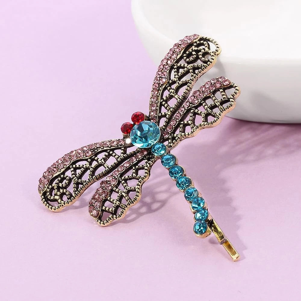 3pc Jewelry Set for Key Seeing Stone Necklace and Dragonfly Hair