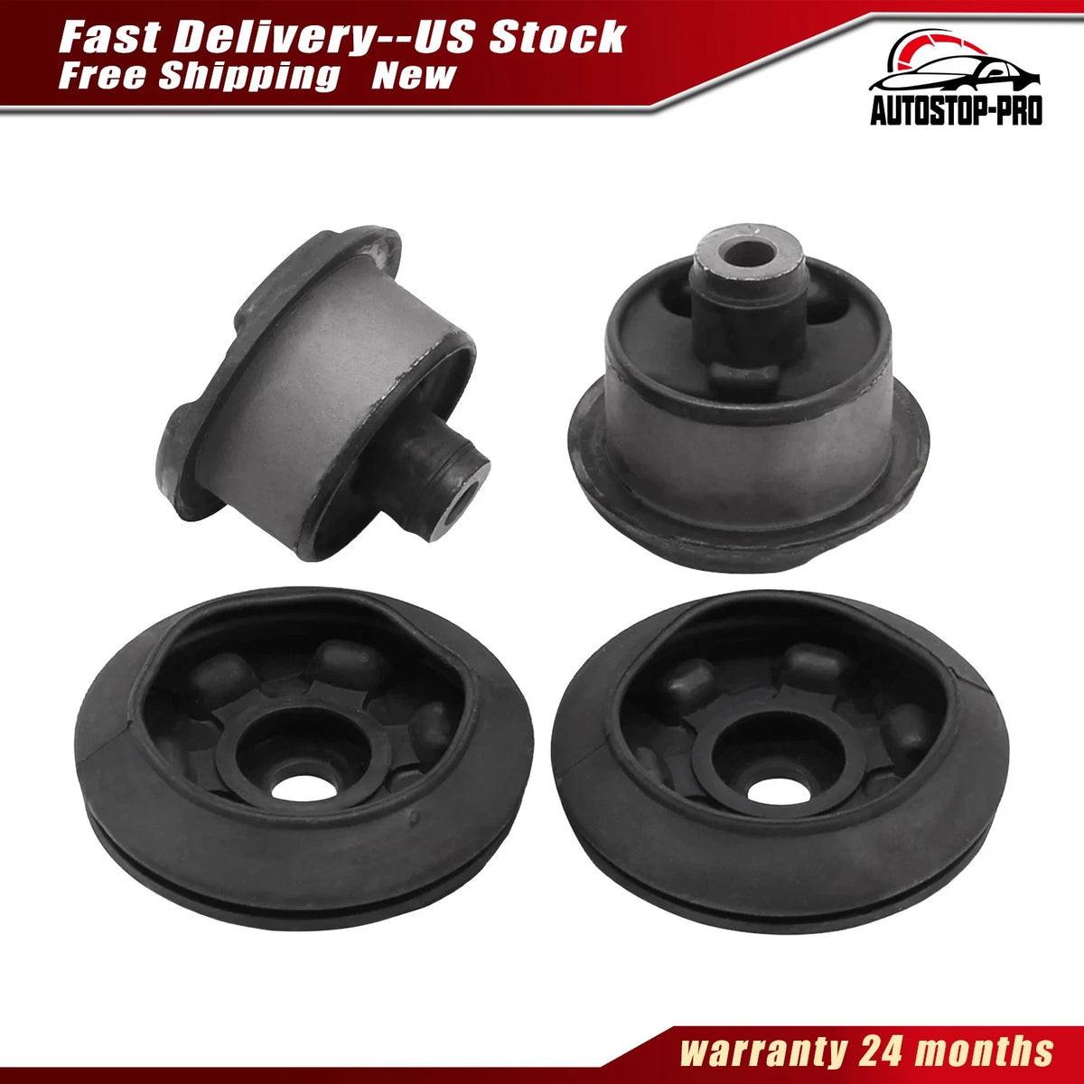 Set of 4 Rear & Side Differential Mount Bushings for Honda Element (2003–2011) - 50711-SCW-A01, 50713-SCW-A01
