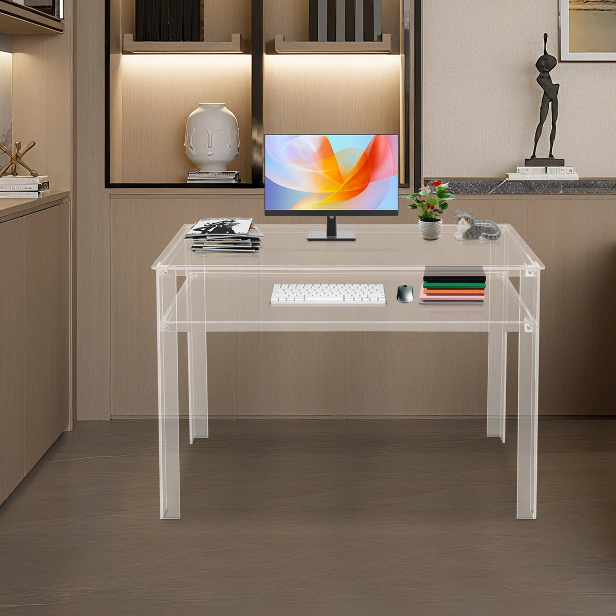 Clear Acrylic Desk for Laptop Study Table (50x100x75cm)