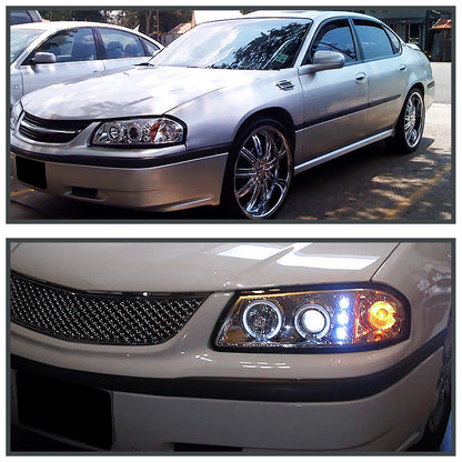 Set of 2 LED Halo Projector Headlights for Chevy Impala (2000–2005) NTR2146