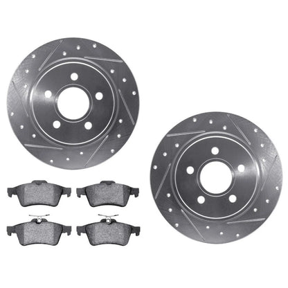 Rotor Set for Volvo V50 (2005–2011) ALX-PAU-DF-7512-27036-CLA2, Drilled & Slotted
