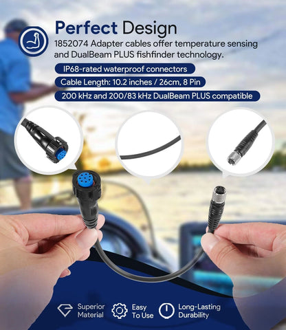 2X 8-Pin Adaptor Cable for Garmin echoMAP, GPSmap Fishfinder (1852074, MKR-US2-14)
