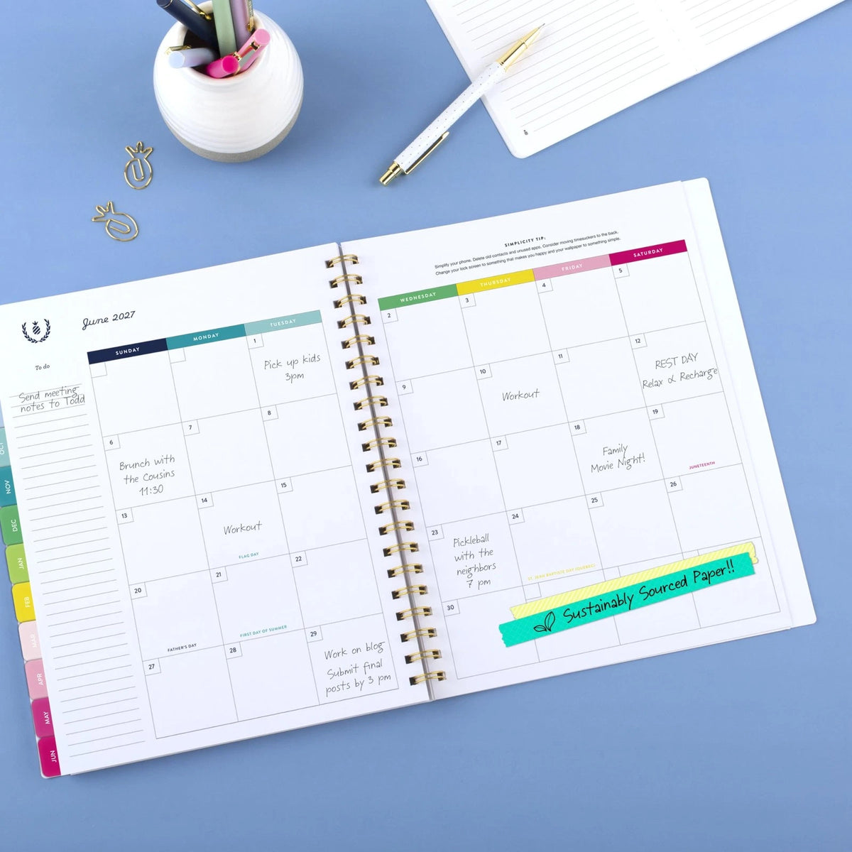 Planner 2026-2027 Weekly & Monthly Academic July-June 8-1/2" x 11"