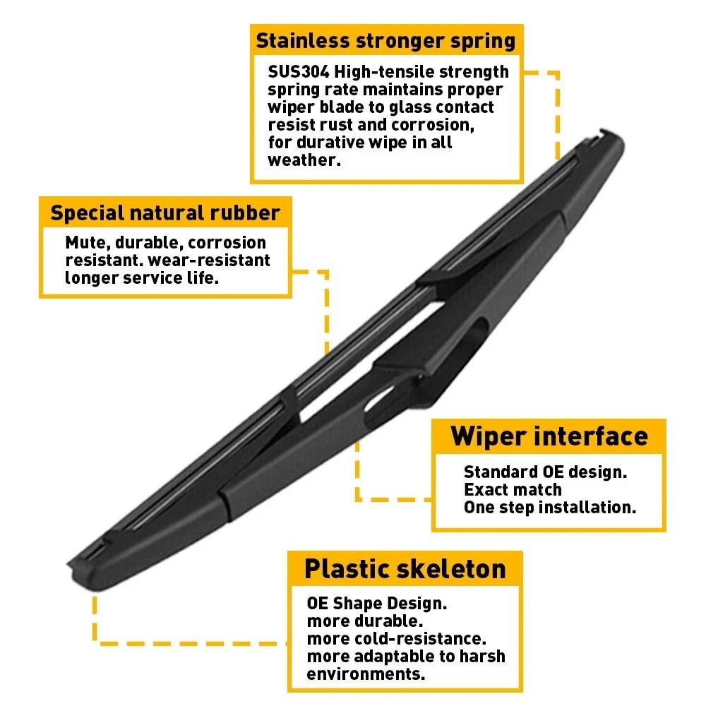 Rear Wiper Blade and Arm for Dodge Grand Caravan Chrysler Town & Country (2008–2010)